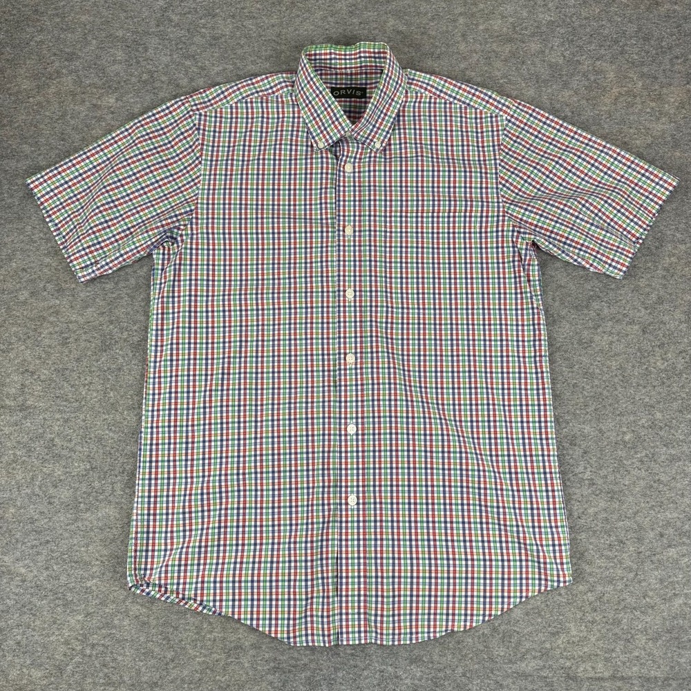 Orvis Heritage Wash Button Down Shirt Plaid Pocket Cotton Mens Medium M